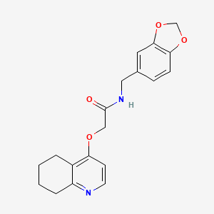 molecular formula C19H20N2O4 B2697723 N-(benzo[d][1,3]dioxol-5-ylmethyl)-2-((5,6,7,8-tetrahydroquinolin-4-yl)oxy)acetamide CAS No. 1795357-41-3