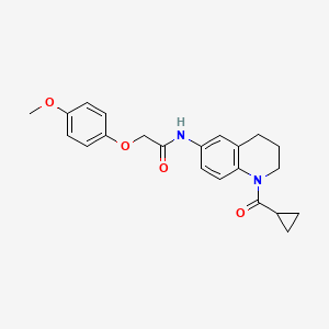 molecular formula C22H24N2O4 B2697725 N-(1-cyclopropanecarbonyl-1,2,3,4-tetrahydroquinolin-6-yl)-2-(4-methoxyphenoxy)acetamide CAS No. 1005305-62-3