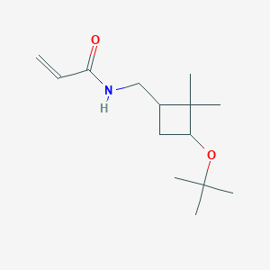 molecular formula C14H25NO2 B2697726 N-[[2,2-Dimethyl-3-[(2-methylpropan-2-yl)oxy]cyclobutyl]methyl]prop-2-enamide CAS No. 2361656-18-8