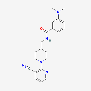 molecular formula C21H25N5O B2697748 N-{[1-(3-cyanopyridin-2-yl)piperidin-4-yl]methyl}-3-(dimethylamino)benzamide CAS No. 1796969-14-6