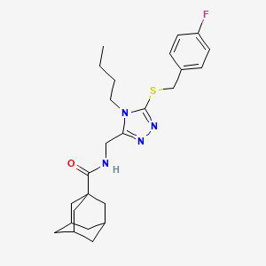molecular formula C25H33FN4OS B2697754 N-[(4-butyl-5-{[(4-fluorophenyl)methyl]sulfanyl}-4H-1,2,4-triazol-3-yl)methyl]adamantane-1-carboxamide CAS No. 476439-20-0
