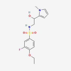 molecular formula C15H19FN2O4S B2697768 4-ethoxy-3-fluoro-N-(2-hydroxy-2-(1-methyl-1H-pyrrol-2-yl)ethyl)benzenesulfonamide CAS No. 1396801-25-4