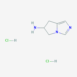 molecular formula C6H11Cl2N3 B2697776 5H,6H,7H-pyrrolo[1,2-c]imidazol-6-amine dihydrochloride CAS No. 1864052-43-6
