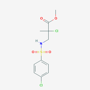molecular formula C11H13Cl2NO4S B2697782 Methyl 2-chloro-3-(4-chlorobenzenesulfonamido)-2-methylpropanoate CAS No. 112252-30-9