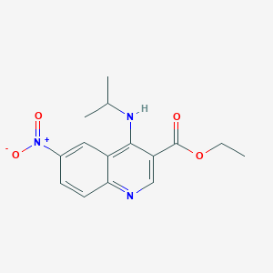 molecular formula C15H17N3O4 B2697784 Ethyl 4-(isopropylamino)-6-nitro-3-quinolinecarboxylate CAS No. 478248-29-2