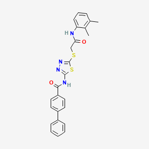 molecular formula C25H22N4O2S2 B2697807 N-[5-({[(2,3-dimethylphenyl)carbamoyl]methyl}sulfanyl)-1,3,4-thiadiazol-2-yl]-[1,1'-biphenyl]-4-carboxamide CAS No. 392294-65-4