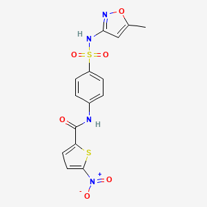 molecular formula C15H12N4O6S2 B2697809 N-{4-[(5-METHYL-1,2-OXAZOL-3-YL)SULFAMOYL]PHENYL}-5-NITROTHIOPHENE-2-CARBOXAMIDE CAS No. 302952-05-2