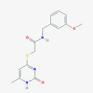 molecular formula C15H17N3O3S B2697826 N-[(3-methoxyphenyl)methyl]-2-[(6-methyl-2-oxo-1,2-dihydropyrimidin-4-yl)sulfanyl]acetamide CAS No. 905695-06-9