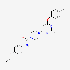 molecular formula C25H29N5O3 B2697841 N-(4-ethoxyphenyl)-4-[2-methyl-6-(4-methylphenoxy)pyrimidin-4-yl]piperazine-1-carboxamide CAS No. 1021090-69-6