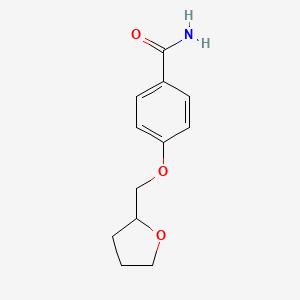 molecular formula C12H15NO3 B2697854 4-(Oxolan-2-ylmethoxy)benzamide CAS No. 852163-80-5