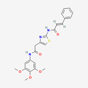 molecular formula C23H23N3O5S B2697855 N-(4-(2-oxo-2-((3,4,5-trimethoxyphenyl)amino)ethyl)thiazol-2-yl)cinnamamide CAS No. 1207062-27-8