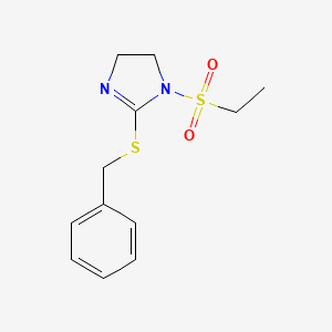 molecular formula C12H16N2O2S2 B2697873 2-(benzylthio)-1-(ethylsulfonyl)-4,5-dihydro-1H-imidazole CAS No. 868216-57-3