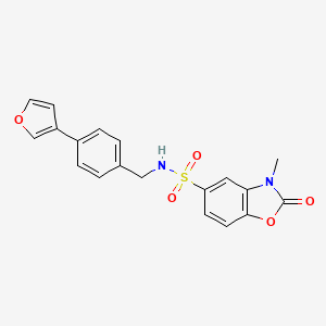 molecular formula C19H16N2O5S B2697895 N-(4-(furan-3-yl)benzyl)-3-methyl-2-oxo-2,3-dihydrobenzo[d]oxazole-5-sulfonamide CAS No. 2034557-09-8