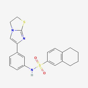 B2697898 N-(3-(2,3-dihydroimidazo[2,1-b]thiazol-6-yl)phenyl)-5,6,7,8-tetrahydronaphthalene-2-sulfonamide CAS No. 893971-41-0