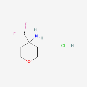 molecular formula C6H12ClF2NO B2697926 4-(Difluoromethyl)oxan-4-amine hydrochloride CAS No. 2126162-64-7
