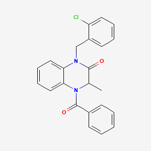 molecular formula C23H19ClN2O2 B2697952 4-benzoyl-1-(2-chlorobenzyl)-3-methyl-3,4-dihydro-2(1H)-quinoxalinone CAS No. 317822-22-3