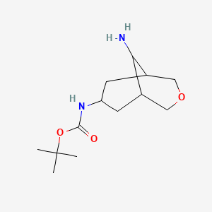 molecular formula C13H24N2O3 B2697968 tert-Butyl (9-amino-3-oxabicyclo[3.3.1]nonan-7-yl)carbamate CAS No. 1823391-48-5