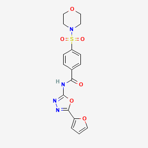 molecular formula C17H16N4O6S B2697974 N-[5-(furan-2-yl)-1,3,4-oxadiazol-2-yl]-4-(morpholine-4-sulfonyl)benzamide CAS No. 851095-22-2