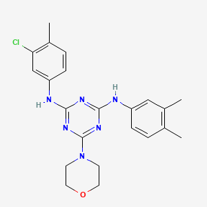 molecular formula C22H25ClN6O B2697980 N2-(3-chloro-4-methylphenyl)-N4-(3,4-dimethylphenyl)-6-(morpholin-4-yl)-1,3,5-triazine-2,4-diamine CAS No. 898630-99-4