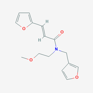 molecular formula C15H17NO4 B2697992 (2E)-3-(furan-2-yl)-N-[(furan-3-yl)methyl]-N-(2-methoxyethyl)prop-2-enamide CAS No. 1421588-25-1