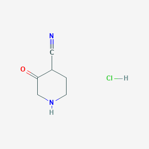 molecular formula C6H9ClN2O B2698006 3-Oxopiperidine-4-carbonitrile hydrochloride CAS No. 2102409-15-2