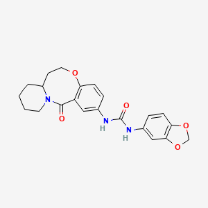 1-(1,3-Benzodioxol-5-yl)-3-(6-oxo-2,3,4,12,13,13a-hexahydro-1H-pyrido[2,1-d][1,5]benzoxazocin-8-yl)urea