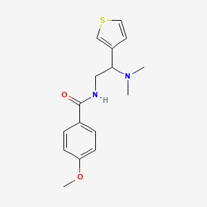 molecular formula C16H20N2O2S B2698031 N-(2-(dimethylamino)-2-(thiophen-3-yl)ethyl)-4-methoxybenzamide CAS No. 946198-99-8
