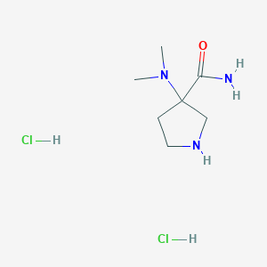 3-(Dimethylamino)pyrrolidine-3-carboxamide;dihydrochloride