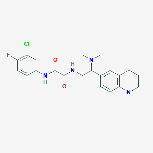 molecular formula C22H26ClFN4O2 B2698057 N'-(3-chloro-4-fluorophenyl)-N-[2-(dimethylamino)-2-(1-methyl-1,2,3,4-tetrahydroquinolin-6-yl)ethyl]ethanediamide CAS No. 922119-13-9