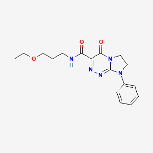 molecular formula C17H21N5O3 B2698076 N-(3-ethoxypropyl)-4-oxo-8-phenyl-4H,6H,7H,8H-imidazo[2,1-c][1,2,4]triazine-3-carboxamide CAS No. 946229-10-3