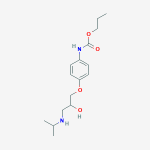 molecular formula C16H26N2O4 B026981 propyl N-[4-[2-hydroxy-3-(propan-2-ylamino)propoxy]phenyl]carbamate CAS No. 102417-03-8