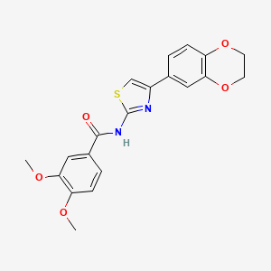 molecular formula C20H18N2O5S B2698105 N-[4-(2,3-dihydro-1,4-benzodioxin-6-yl)-1,3-thiazol-2-yl]-3,4-dimethoxybenzamide CAS No. 864860-98-0