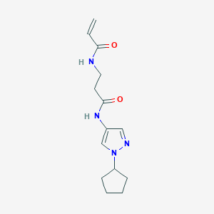 B2698106 N-(1-Cyclopentylpyrazol-4-yl)-3-(prop-2-enoylamino)propanamide CAS No. 2361890-20-0