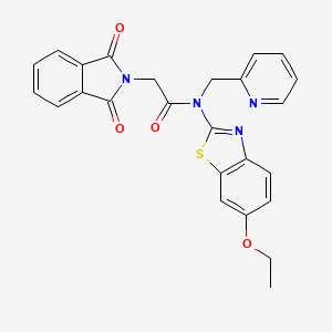 molecular formula C25H20N4O4S B2698151 2-(1,3-dioxo-2,3-dihydro-1H-isoindol-2-yl)-N-(6-ethoxy-1,3-benzothiazol-2-yl)-N-[(pyridin-2-yl)methyl]acetamide CAS No. 922592-62-9