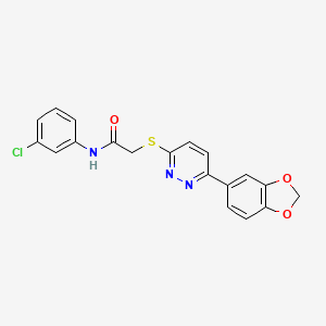 B2698171 2-[6-(1,3-benzodioxol-5-yl)pyridazin-3-yl]sulfanyl-N-(3-chlorophenyl)acetamide CAS No. 893991-39-4