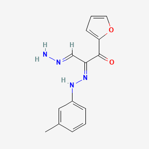 molecular formula C14H14N4O2 B2698208 (2E,3E)-1-(furan-2-yl)-3-hydrazinylidene-2-[2-(3-methylphenyl)hydrazin-1-ylidene]propan-1-one CAS No. 338414-16-7