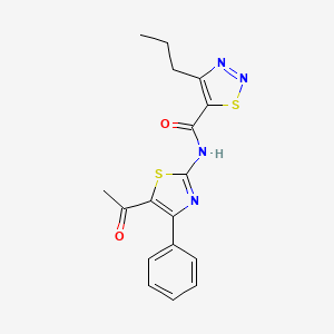 molecular formula C17H16N4O2S2 B2698219 N-(5-acetyl-4-phenylthiazol-2-yl)-4-propyl-1,2,3-thiadiazole-5-carboxamide CAS No. 1203369-63-4