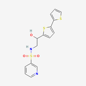molecular formula C15H14N2O3S3 B2698223 N-(2-{[2,2'-bithiophene]-5-yl}-2-hydroxyethyl)pyridine-3-sulfonamide CAS No. 2097883-93-5