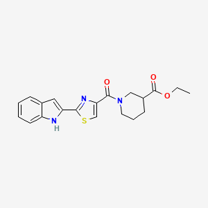 molecular formula C20H21N3O3S B2698233 ethyl 1-[2-(1H-indol-2-yl)-1,3-thiazole-4-carbonyl]piperidine-3-carboxylate CAS No. 1170395-95-5