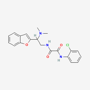 molecular formula C20H20ClN3O3 B2698243 N-[2-(1-benzofuran-2-yl)-2-(dimethylamino)ethyl]-N'-(2-chlorophenyl)ethanediamide CAS No. 2034563-18-1