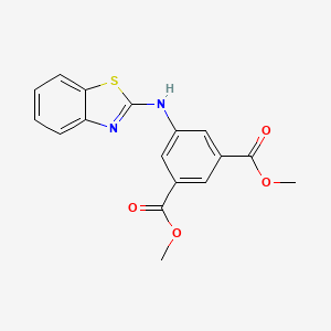 molecular formula C17H14N2O4S B2698244 Dimethyl 5-(1,3-benzothiazol-2-ylamino)benzene-1,3-dicarboxylate CAS No. 438538-58-0