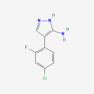 molecular formula C9H7ClFN3 B2698259 4-(4-chloro-2-fluorophenyl)-1H-pyrazol-3-amine CAS No. 1048971-89-6