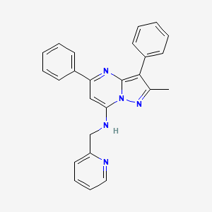 2-methyl-3,5-diphenyl-N-(pyridin-2-ylmethyl)pyrazolo[1,5-a]pyrimidin-7-amine