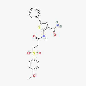 2-(3-((4-Methoxyphenyl)sulfonyl)propanamido)-5-phenylthiophene-3-carboxamide