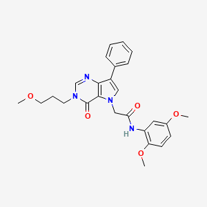 molecular formula C26H28N4O5 B2698274 N-(2,5-dimethoxyphenyl)-2-[3-(3-methoxypropyl)-4-oxo-7-phenyl-3,4-dihydro-5H-pyrrolo[3,2-d]pyrimidin-5-yl]acetamide CAS No. 1251692-35-9