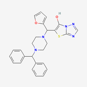 molecular formula C26H25N5O2S B2698279 5-{[4-(diphenylmethyl)piperazin-1-yl](furan-2-yl)methyl}-[1,2,4]triazolo[3,2-b][1,3]thiazol-6-ol CAS No. 868220-82-0