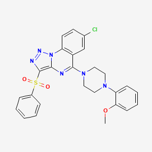 B2698284 7-Chloro-5-[4-(2-methoxyphenyl)piperazin-1-yl]-3-(phenylsulfonyl)[1,2,3]triazolo[1,5-a]quinazoline CAS No. 893786-71-5