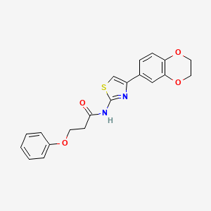 molecular formula C20H18N2O4S B2698288 N-[4-(2,3-dihydro-1,4-benzodioxin-6-yl)-1,3-thiazol-2-yl]-3-phenoxypropanamide CAS No. 888410-28-4