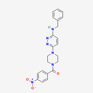molecular formula C22H22N6O3 B2698298 N-benzyl-6-[4-(4-nitrobenzoyl)piperazin-1-yl]pyridazin-3-amine CAS No. 946288-44-4