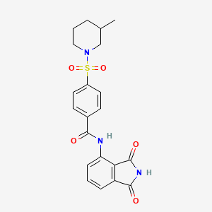 molecular formula C21H21N3O5S B2698306 N-(1,3-dioxoisoindolin-4-yl)-4-((3-methylpiperidin-1-yl)sulfonyl)benzamide CAS No. 683792-06-5